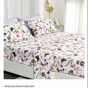 Butterfly & Floral Bed Sheets - Soft Microfiber, King